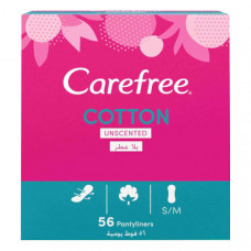 Carefree Cotton Unscented 56 Pantyliners 