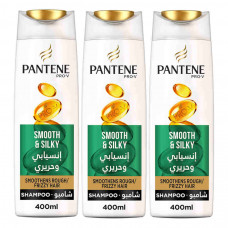 Pantene Smooth & Silky Shampoo 3 x 400ml 