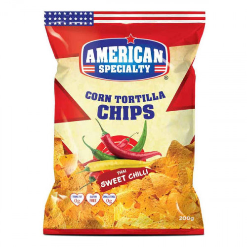 American Specialty Corn Tortilla Chips Thai Chili 200gm  American Specialty Corn Tortilla Chips Thai Chili 200gm