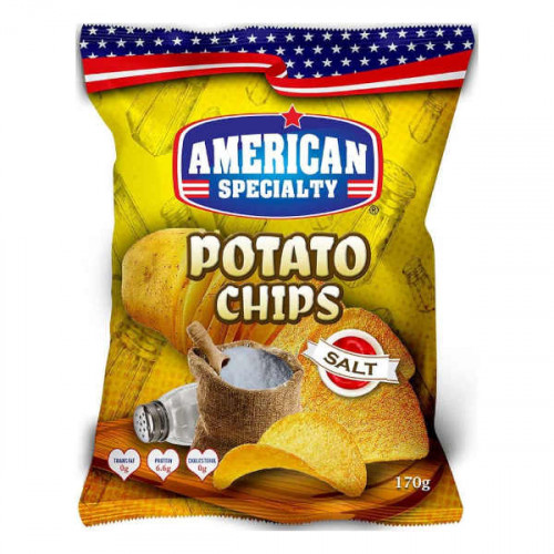 American Specialty Potato Chips Salt 170gm  American Specialty Potato Chips Salt 170gm