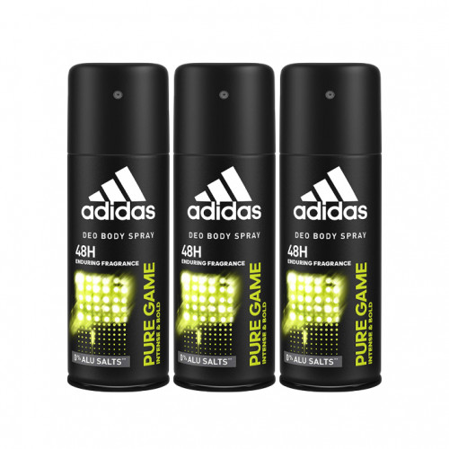 Adidas Body Spray 48H Pure Game 3X150Ml