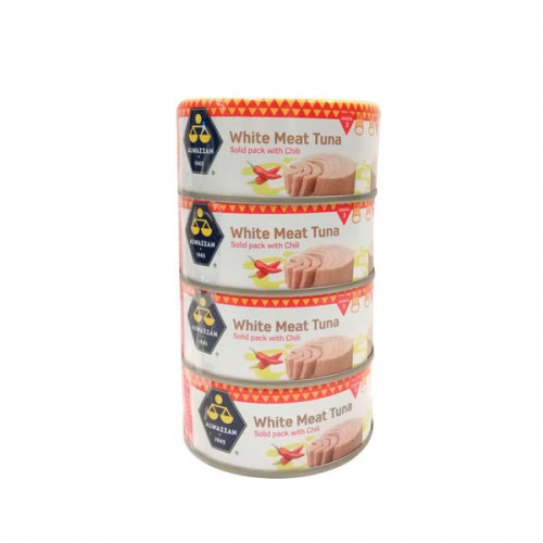 Al Wazzan White Meat Tuna With Chilli 4 x 160gm  Al Wazzan White Meat Tuna With Chilli 4 x 160gm