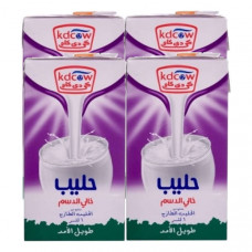 KD Cow Skimmed Milk Long Life 4 x 1Ltr 