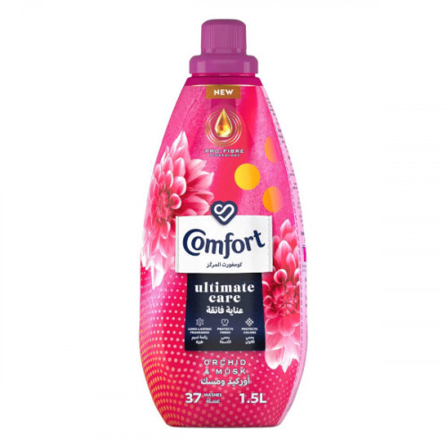 Comfort Ultimate Care Fabric Softener Orchid & Musk 1-5Ltr  Comfort Ultimate Care Fabric Softener Orchid & Musk 1-5Ltr