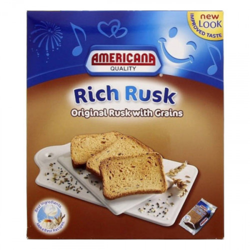 Americana Rich Rusk Original Rusk With Grains 385gm  Americana Rich Rusk Original Rusk With Grains 385gm