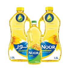 NOOR SUNFLOWER OIL 2X1.5 LTR+FRYLITE OIL 750 ML