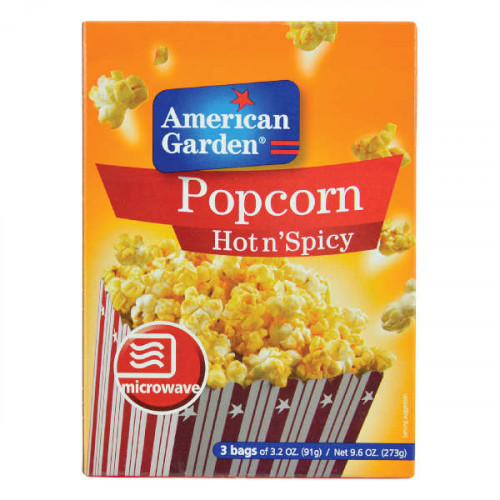 American Garden Microwavable Popcorn Hot & Spicy 273gm  American Garden Microwavable Popcorn Hot & Spicy 273gm