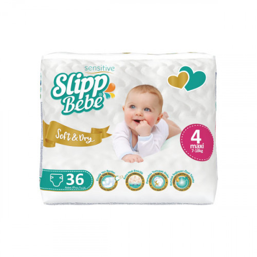 Slipp Bebe Baby Diapers Maxi 7-18Kg 36-s  Slipp Bebe Baby Diapers Maxi 7-18Kg 36-s