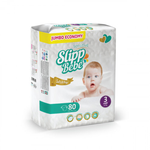Slipp Bebe Baby Diapers Midi 4-9Kg 80-s  Slipp Bebe Baby Diapers Midi 4-9Kg 80-s